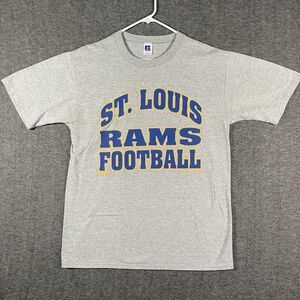 Vintage St. Louis Rams Shirt Mens Large Gray NFL Football Russell Athletic 90s